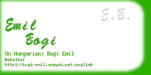 emil bogi business card